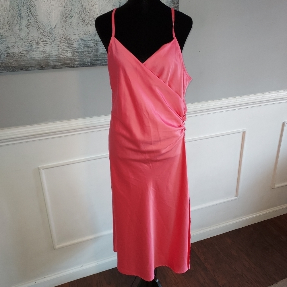 GLAM los angeles satin midi dress
